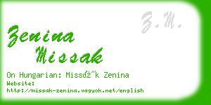 zenina missak business card